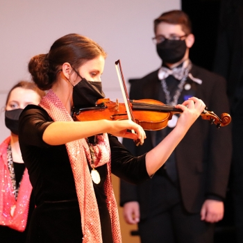 photo of students singing